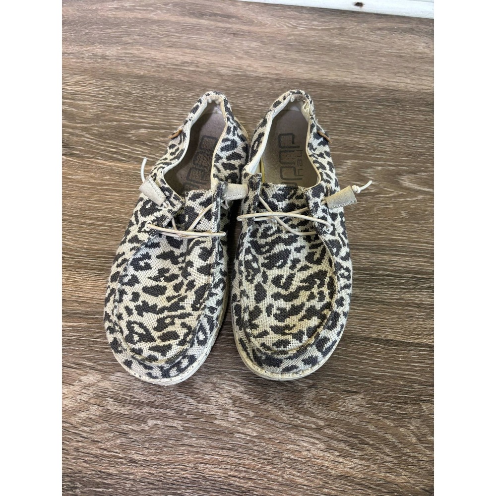 Hey Dude Women's Leopard Print Loafers Slip On Casual Shoes Size‎ 7